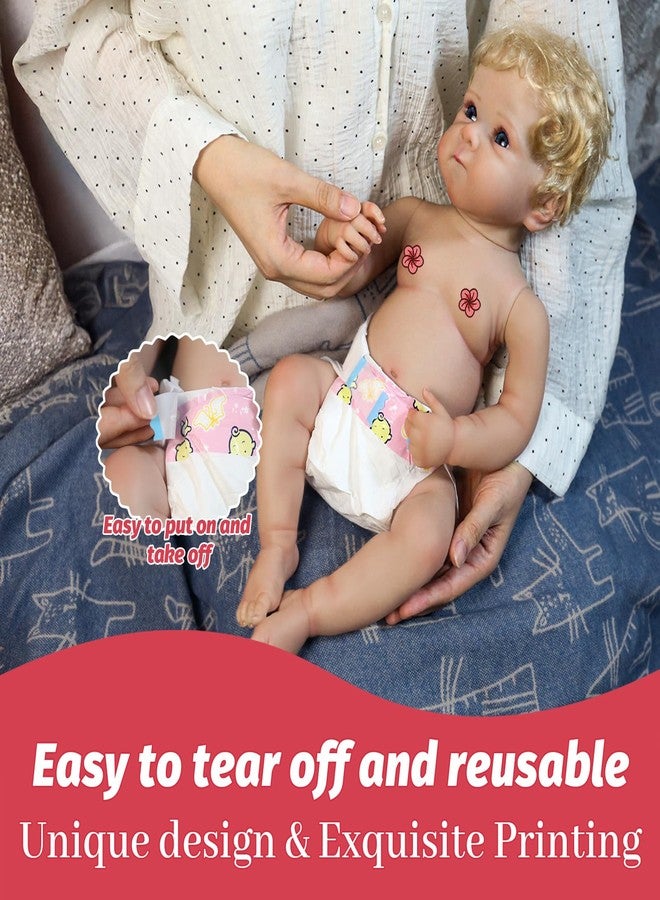 CHAREX Baby Doll Diapers Pack - 10 Pieces Reborn Dolls Diapers Refill, Baby Alive Diapers, 16-24 Inch Baby Doll Accessories Newborn Dipaers Reusable - Image 5